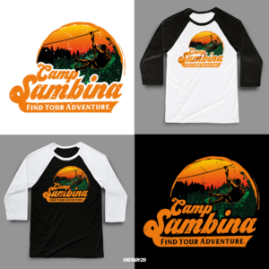 Need a great Retro 70's Zipline sunset design for a Camp | T-Shirt-Design von Fatboy Graphic
