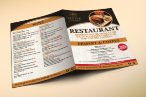 Design de Menu par Black Stallions Impressive Solutions pour The Alpine Hotel  | Design #16151729