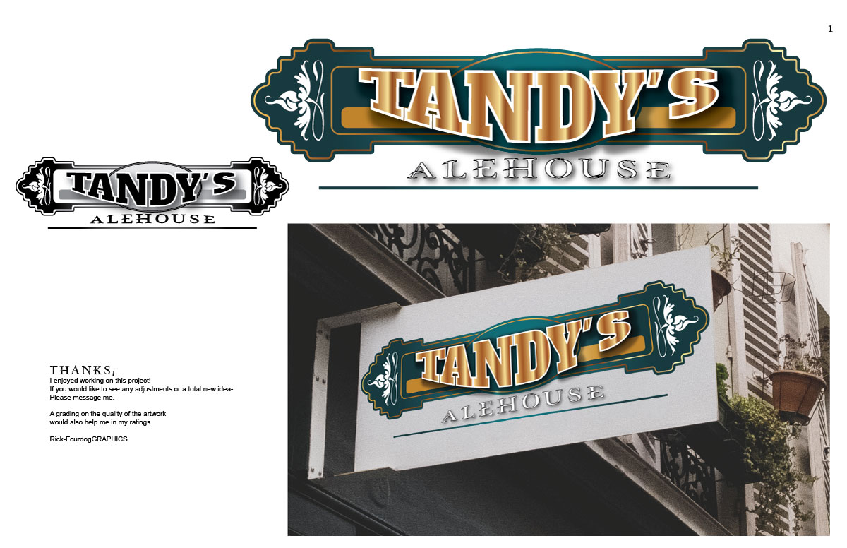 Logo Design by fourdog123 for Tandy's Alehouse  | Design #16154848