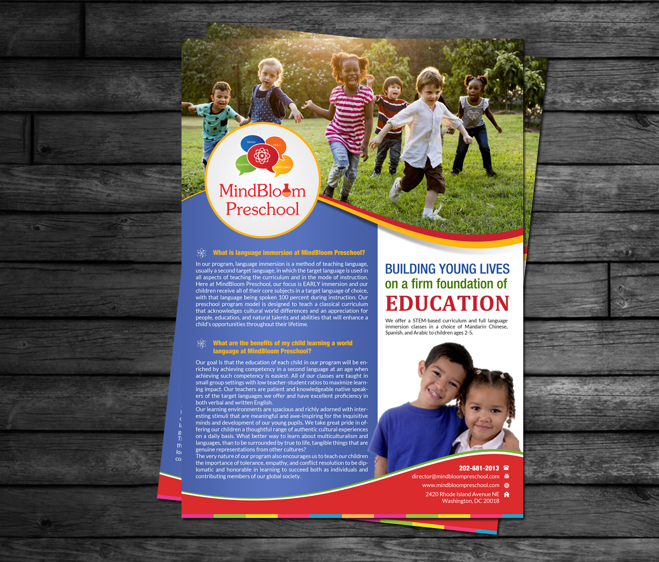 Flyer Design by debdesign for MIndBloom Preschool | Design #16151802