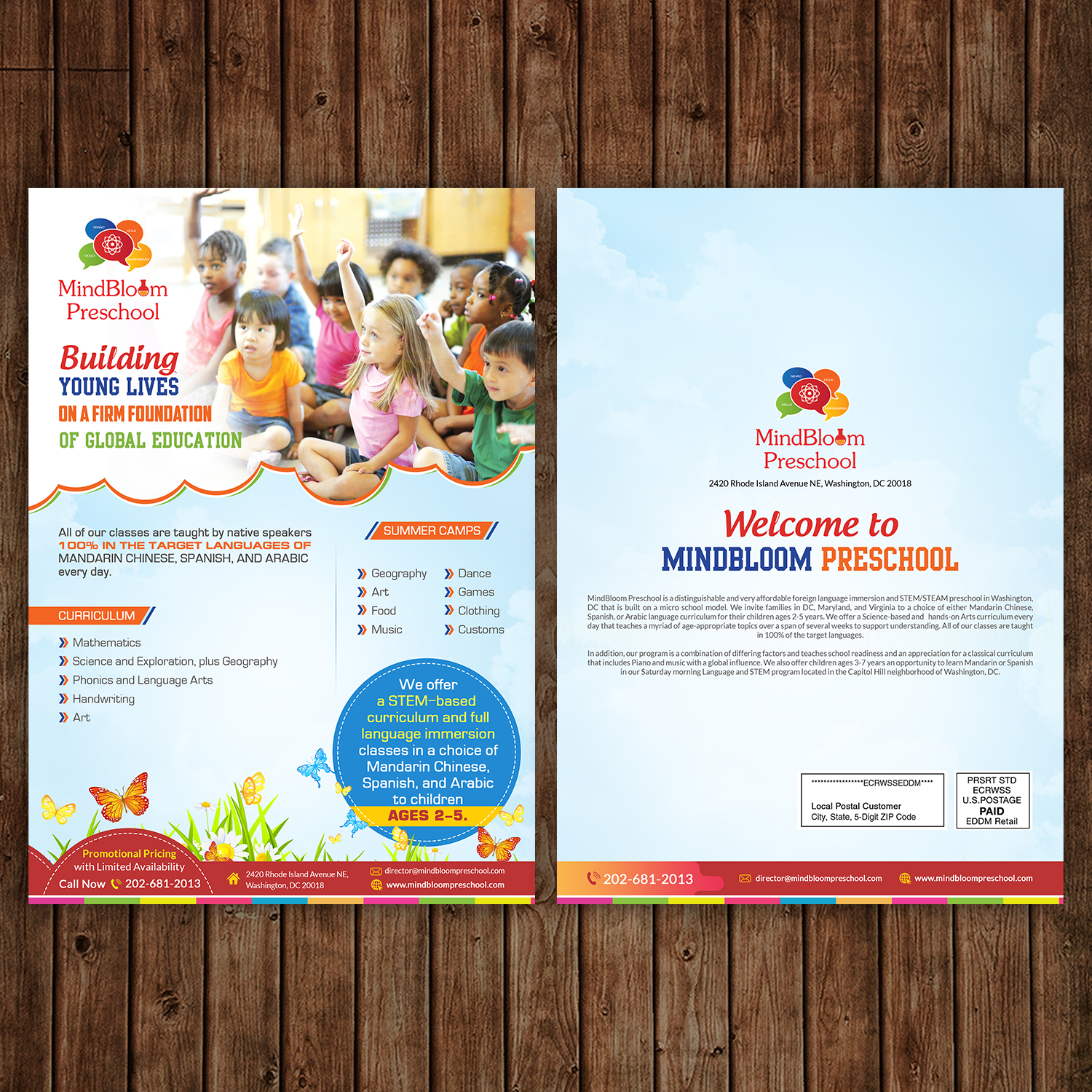 Flyer Design by debdesign for MIndBloom Preschool | Design #16476282