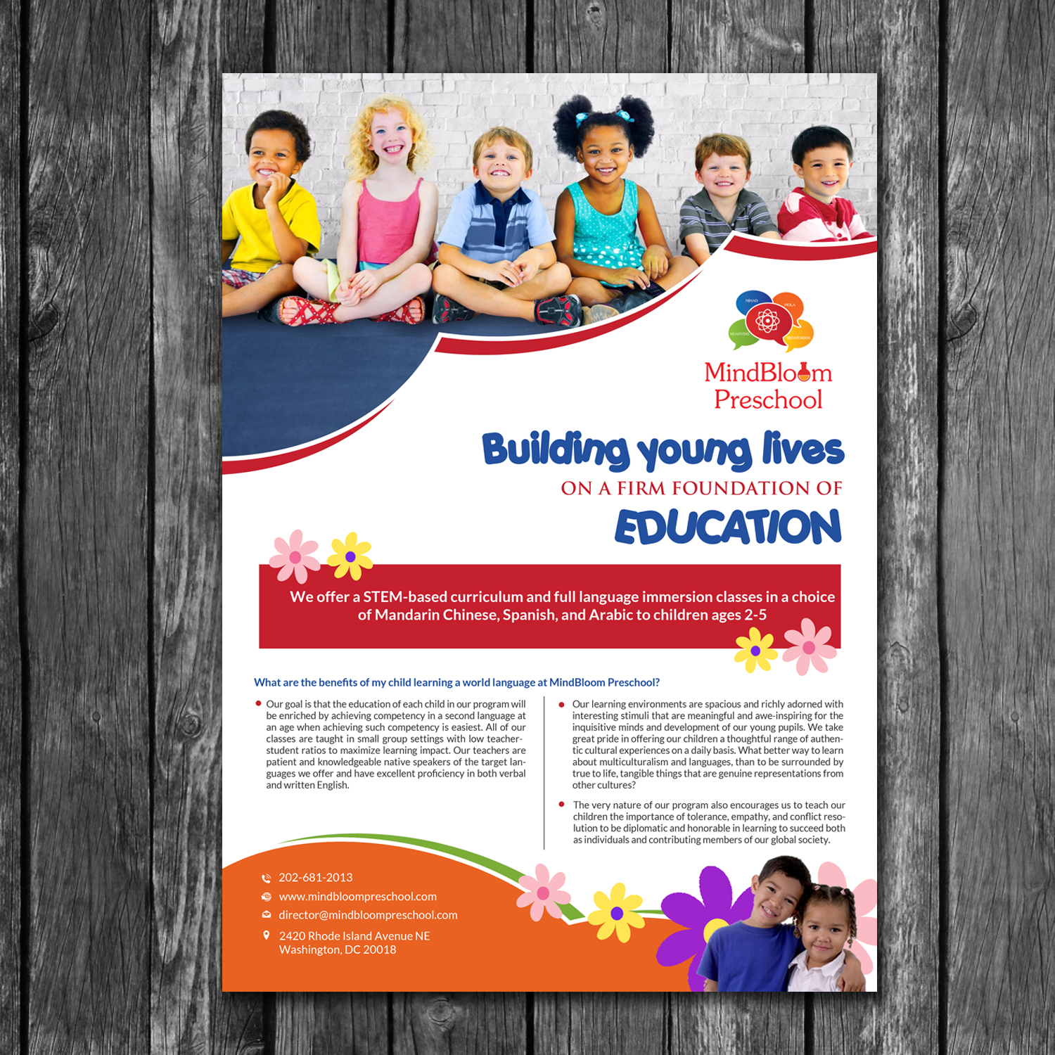 Flyer Design by creative.bugs for MIndBloom Preschool | Design #16150099