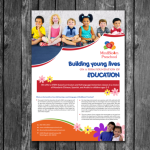 Flyer Design by creative.bugs for MIndBloom Preschool | Design: #16150099