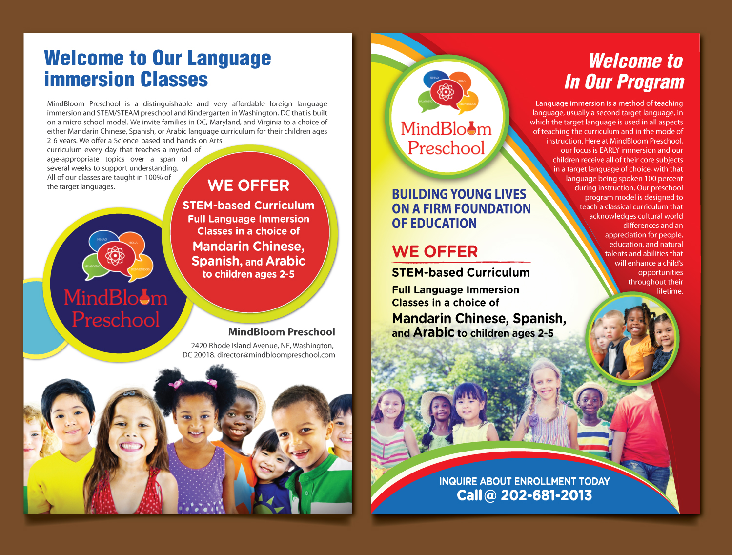 Flyer Design by meet007 for MIndBloom Preschool | Design #16153305