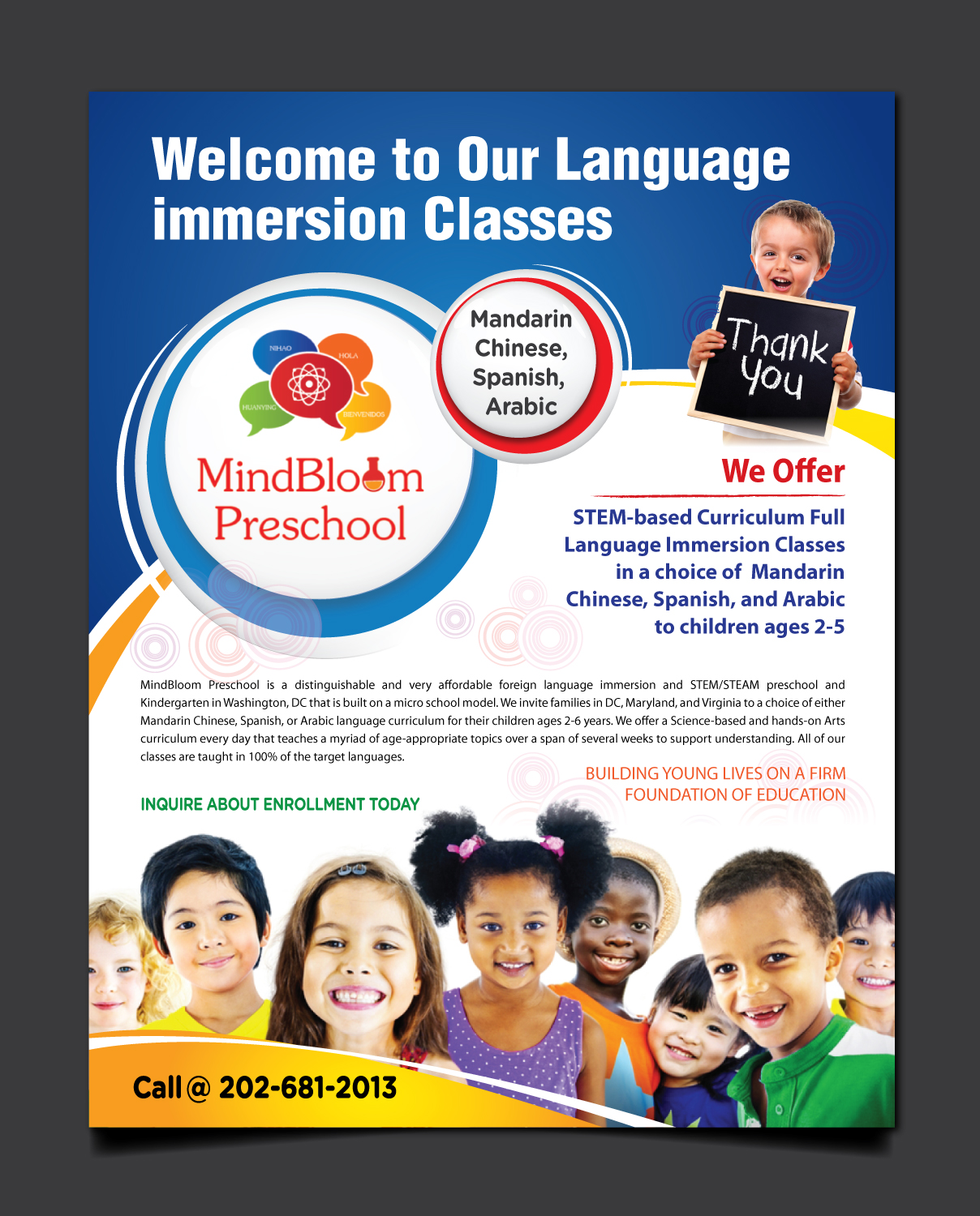 Flyer Design by meet007 for MIndBloom Preschool | Design #16154070