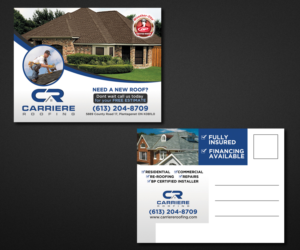 Diseño de Postal por Designers Hub para Carriere Roofing | Diseño: #16278196