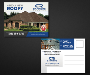 Diseño de Postal por Designers Hub para Carriere Roofing | Diseño: #16295426