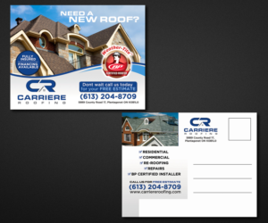 Diseño de Postal por Designers Hub para Carriere Roofing | Diseño: #16333000