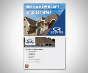 Postcard Design by neboica for Carriere Roofing | Design: #16325149