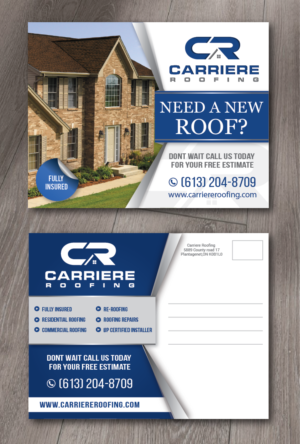 Postcard Design by Alexandar for Carriere Roofing | Design: #16263891