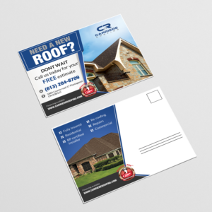 Postcard Design by debdesign for Carriere Roofing | Design: #16329806