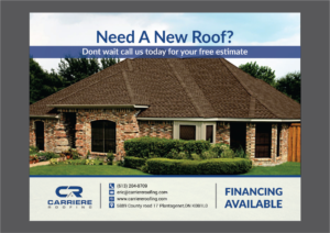 Diseño de Postal por Deziners Zone para Carriere Roofing | Diseño: #16282129
