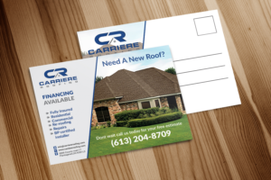 Diseño de Postal por Deziners Zone para Carriere Roofing | Diseño: #16282363