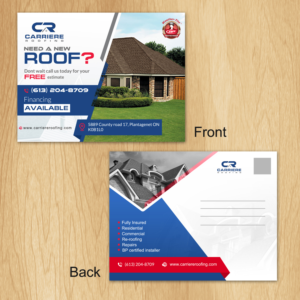 Postcard Design by creative.bugs for Carriere Roofing | Design: #16329810