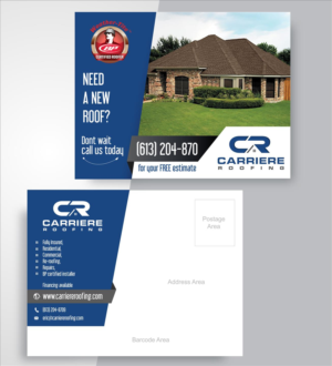 Diseño de Postal por vcreatived para Carriere Roofing | Diseño: #16264286