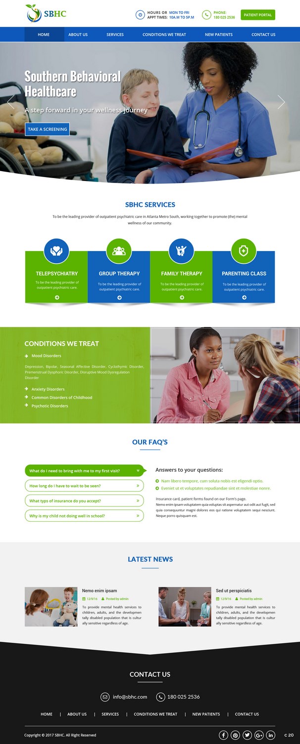 Web Design by pb for Southern Behavioral Healthcare | Design #16153273