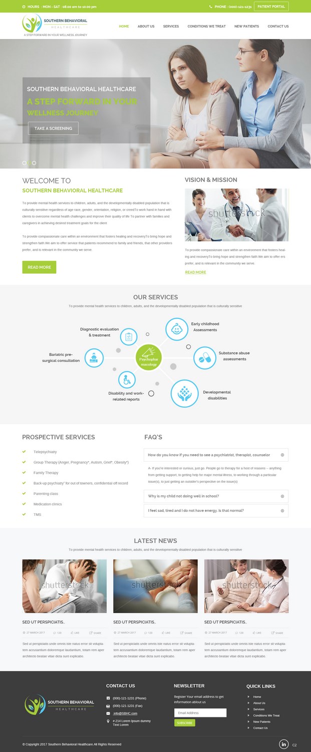 Web-Design von pb für Southern Behavioral Healthcare | Design #16153278