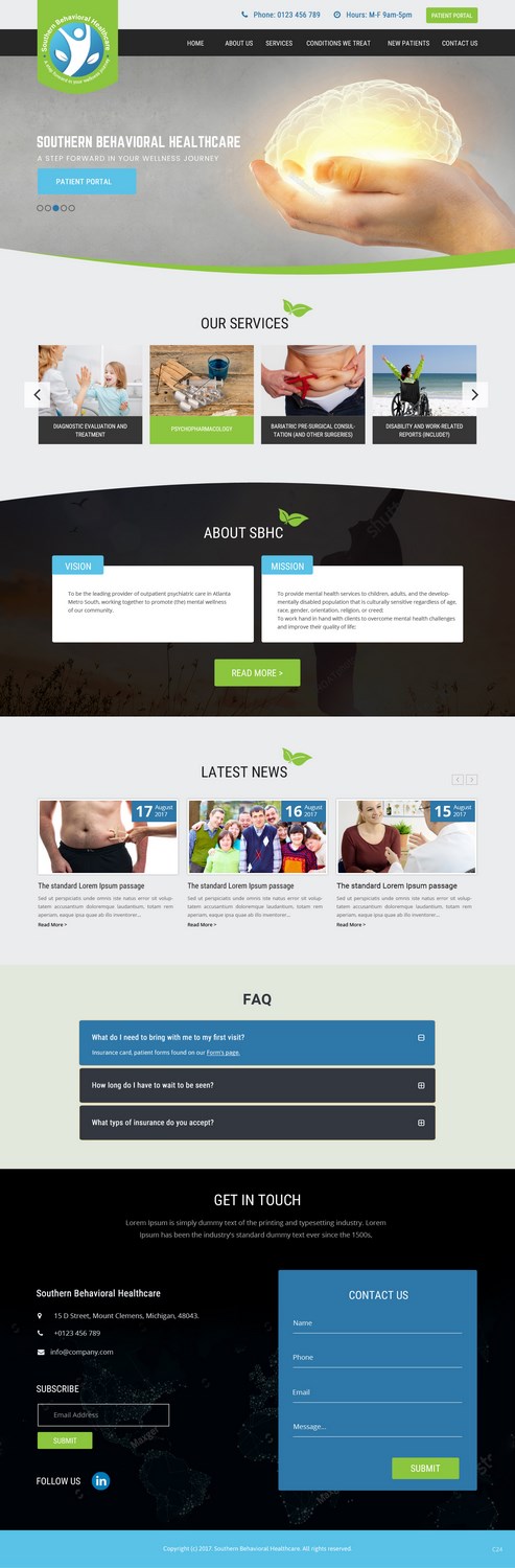 Web Design by pb for Southern Behavioral Healthcare | Design #16153284