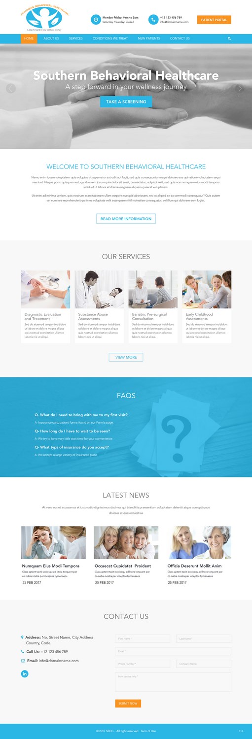Web Design by pb for Southern Behavioral Healthcare | Design #16153288