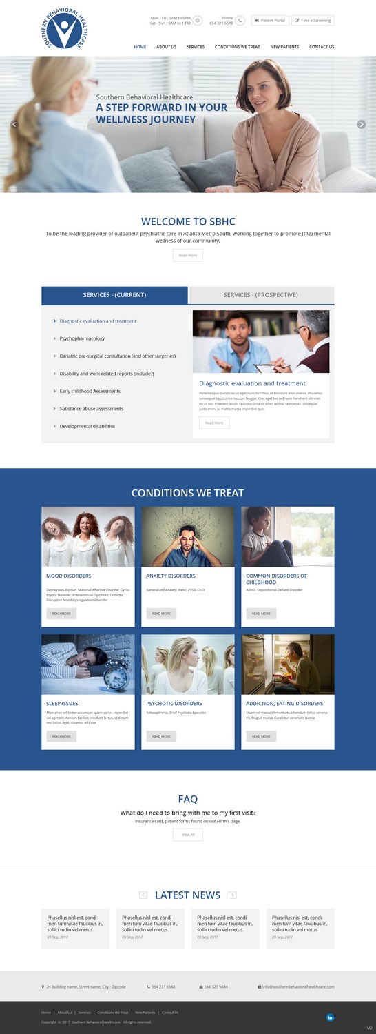 Web Design by pb for Southern Behavioral Healthcare | Design #16153296