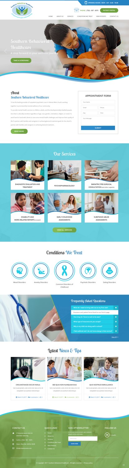 Web Design by pb for Southern Behavioral Healthcare | Design #16377201
