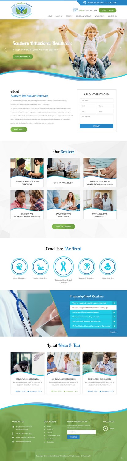 Diseño Web por pb para Southern Behavioral Healthcare | Diseño #16377202