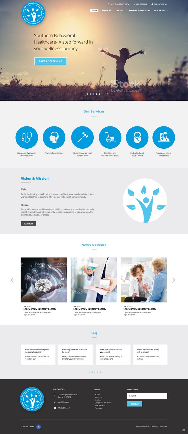 Web Design by pb for Southern Behavioral Healthcare | Design #16378207