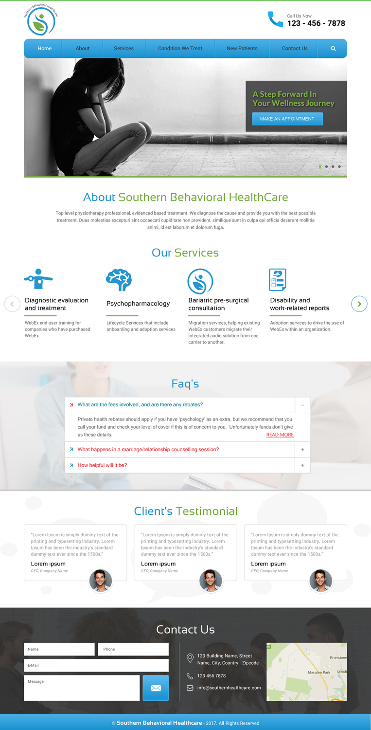 Web Design by rightway for Southern Behavioral Healthcare | Design #16153450