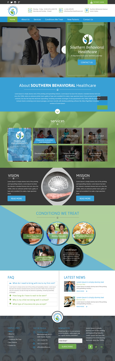 Web Design by rightway for Southern Behavioral Healthcare | Design #16153452
