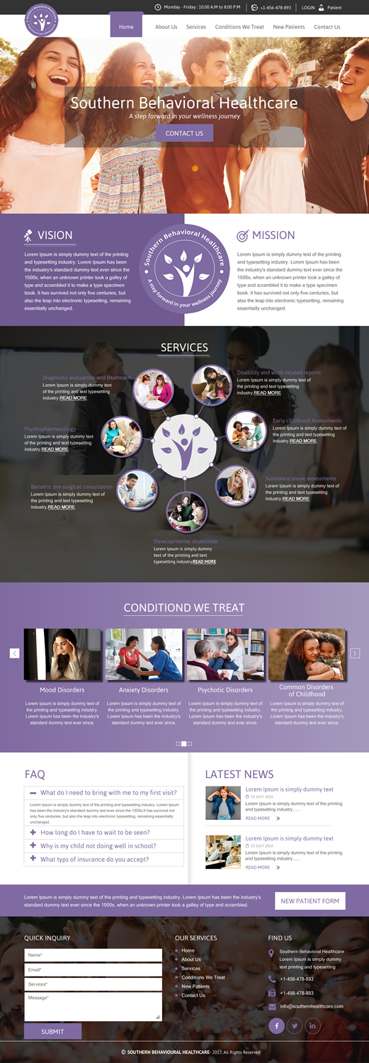 Web-Design von rightway für Southern Behavioral Healthcare | Design #16643470