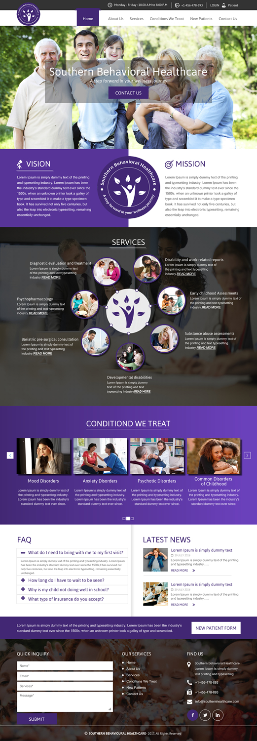 Web-Design von rightway für Southern Behavioral Healthcare | Design #16643496
