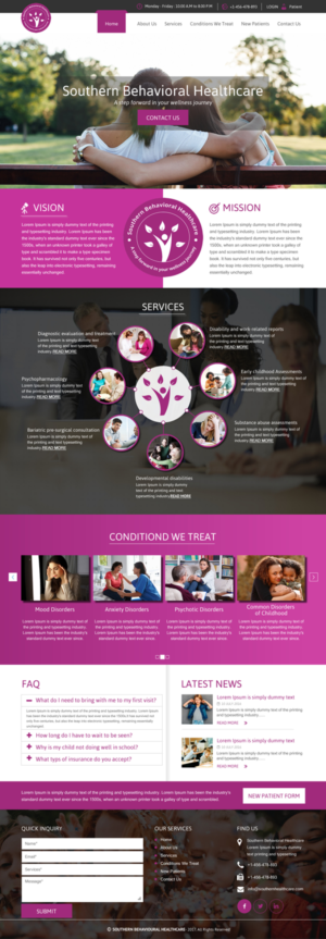 Web Design by rightway for Southern Behavioral Healthcare | Design: #16643497