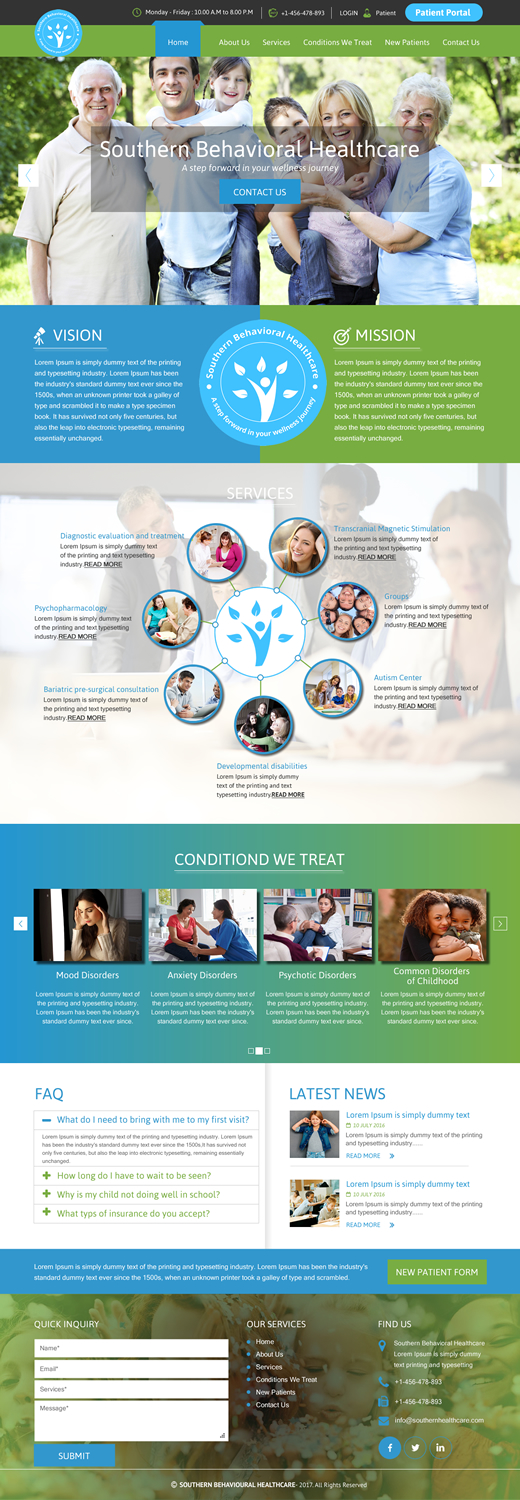 Web Design by rightway for Southern Behavioral Healthcare | Design #16801372