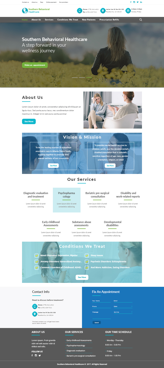 Diseño Web por weekidesigner para Southern Behavioral Healthcare | Diseño #16168589