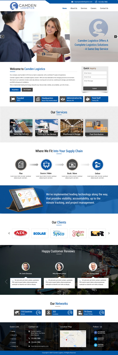 Web Design by harmi_199 for Camden Logistics | Design #16235168