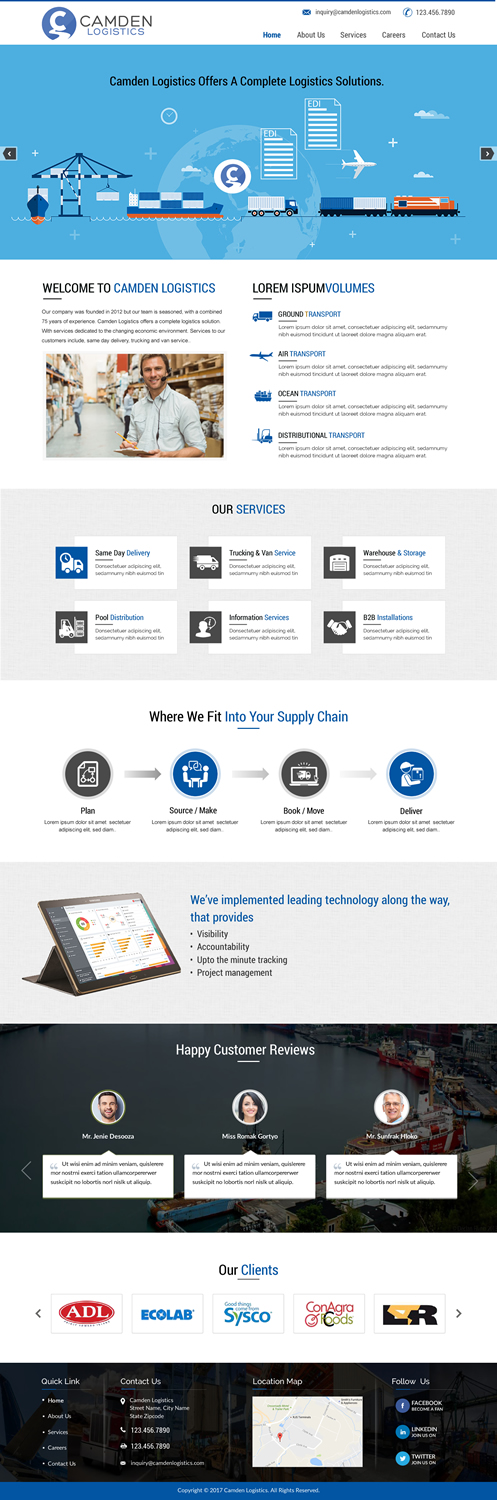 Web Design by harmi_199 for Camden Logistics | Design #16235441