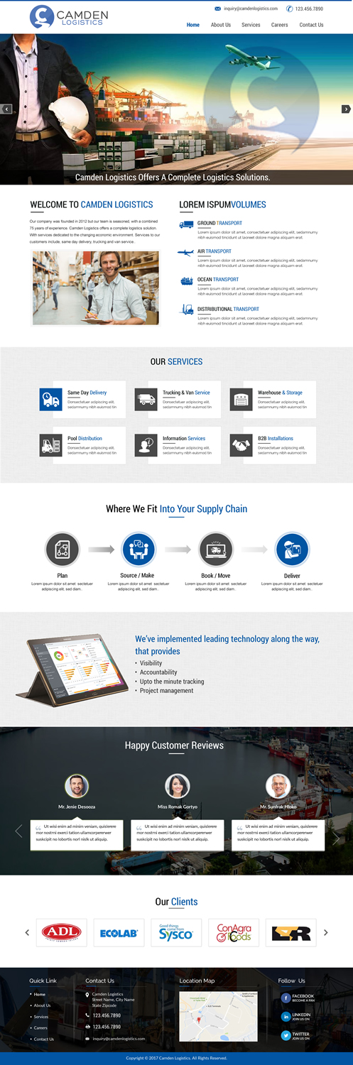 Web Design by harmi_199 for Camden Logistics | Design #16235446