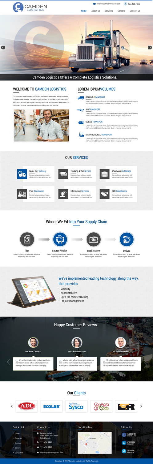 Web Design by harmi_199 for Camden Logistics | Design #16235448