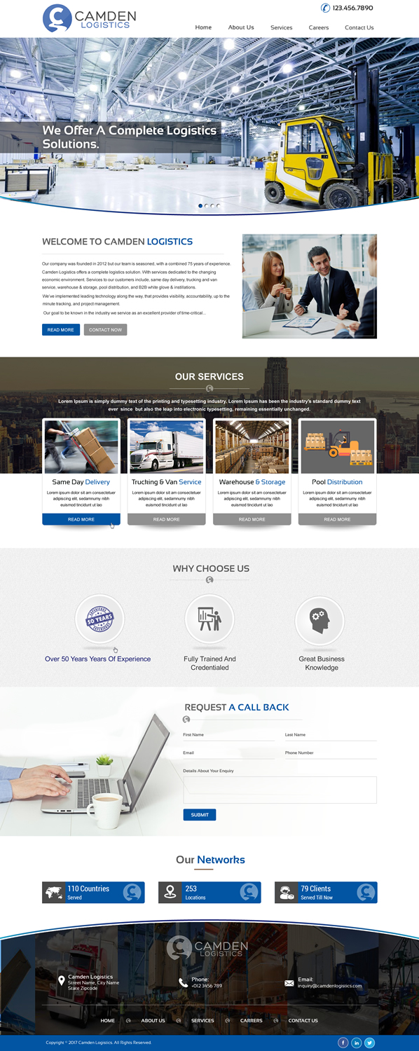 Web Design by harmi_199 for Camden Logistics | Design #16248457