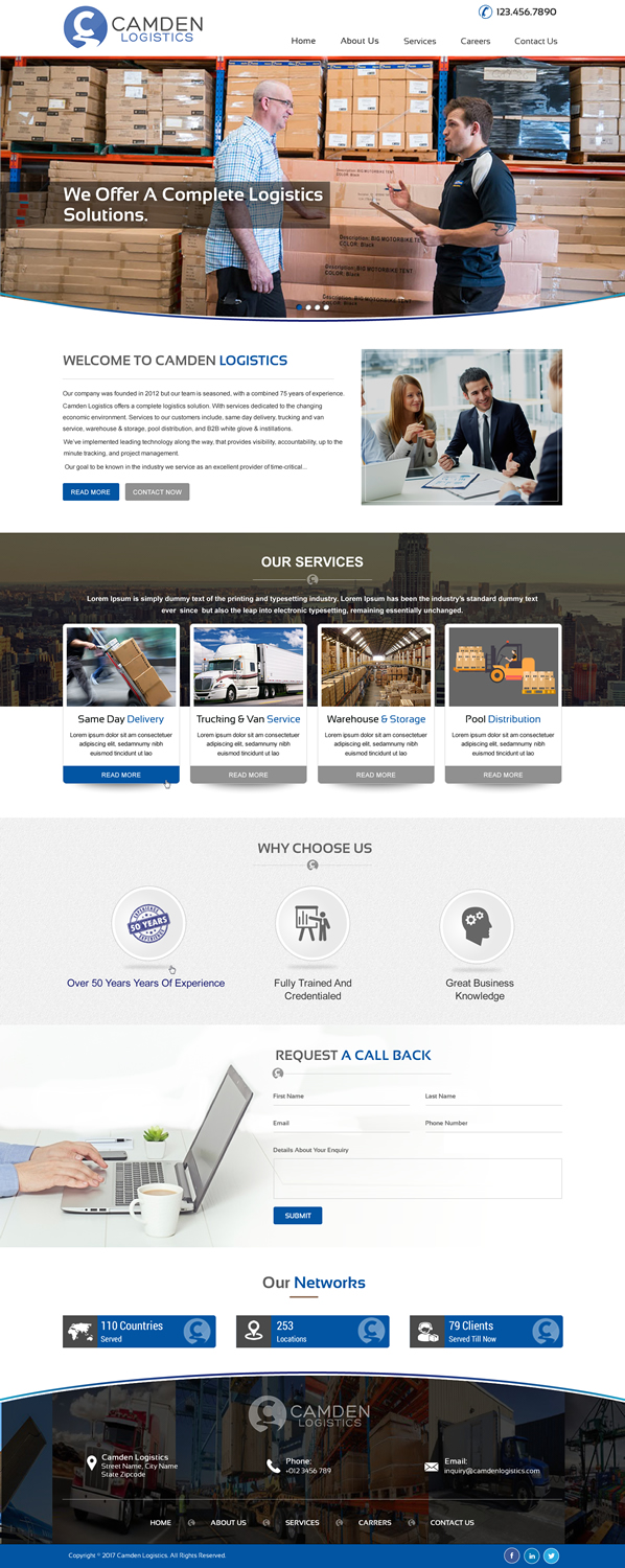 Web Design by harmi_199 for Camden Logistics | Design #16248458