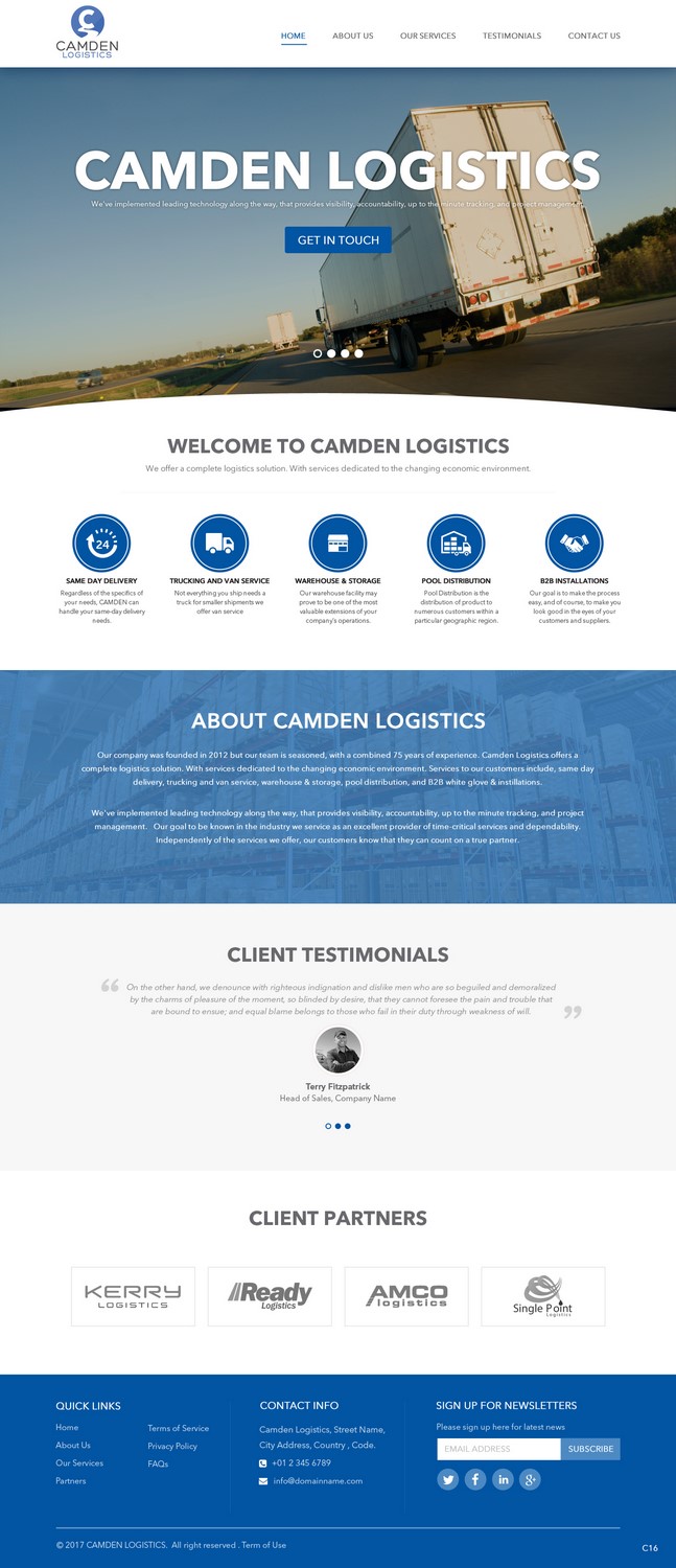 Web Design by pb for Camden Logistics | Design #16178797