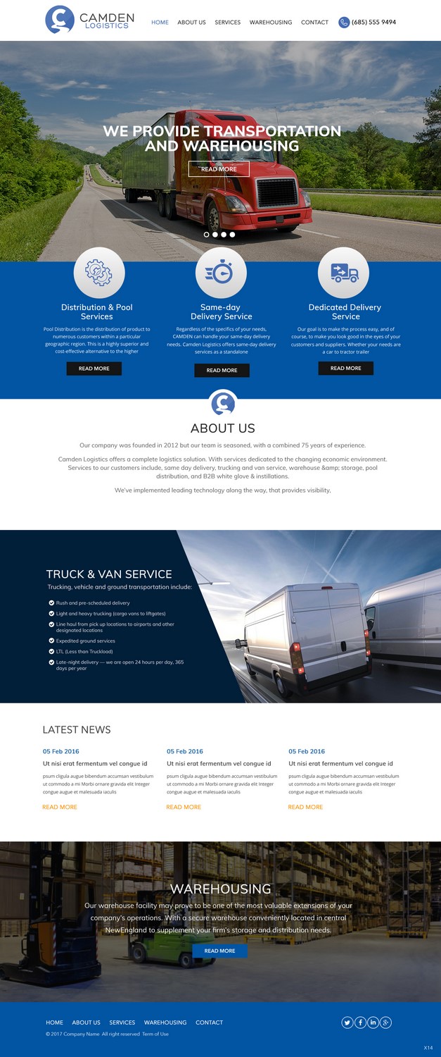 Web Design by pb for Camden Logistics | Design #16178799