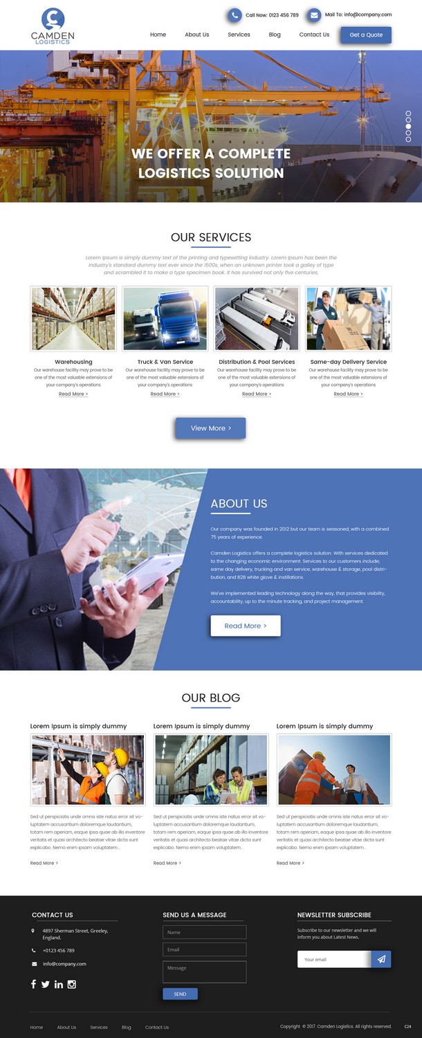 Web Design by pb for Camden Logistics | Design #16178809
