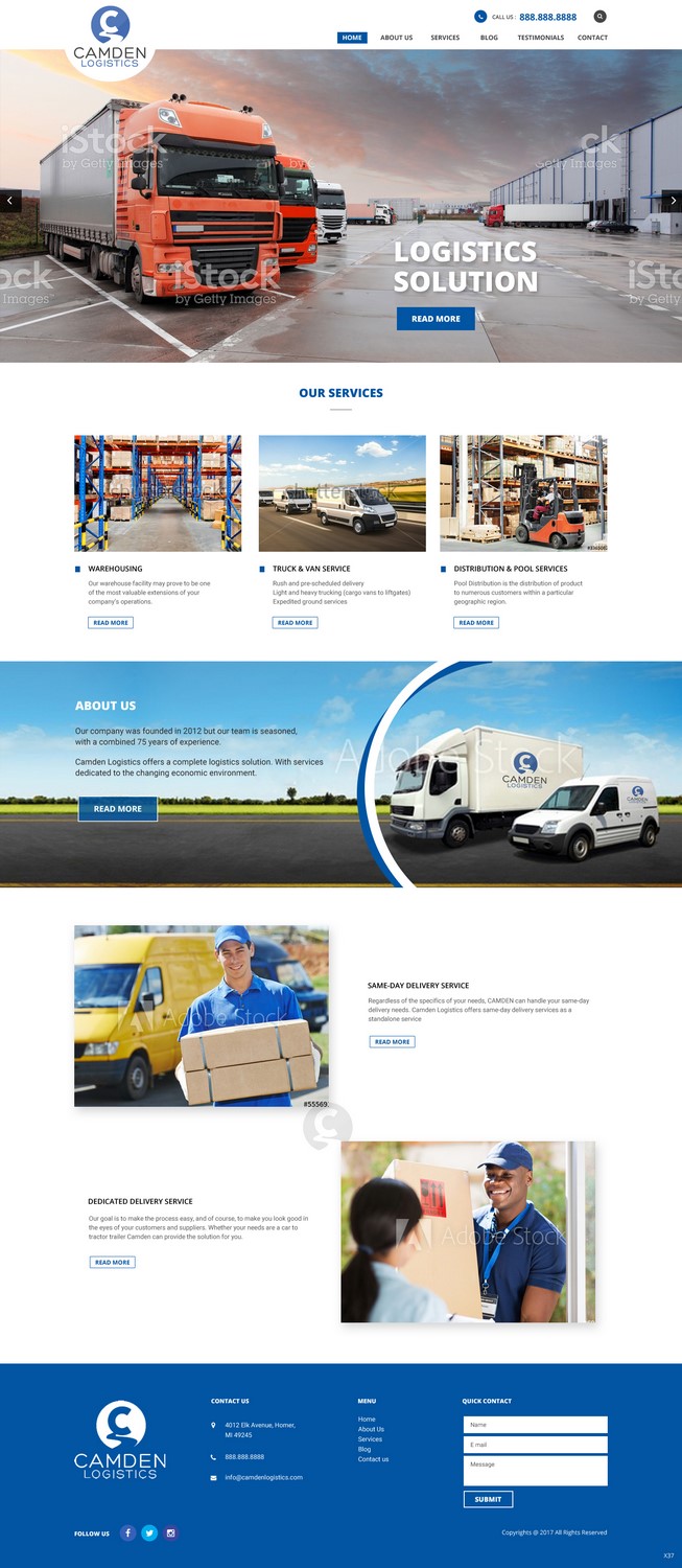 Web Design by pb for Camden Logistics | Design #16178812