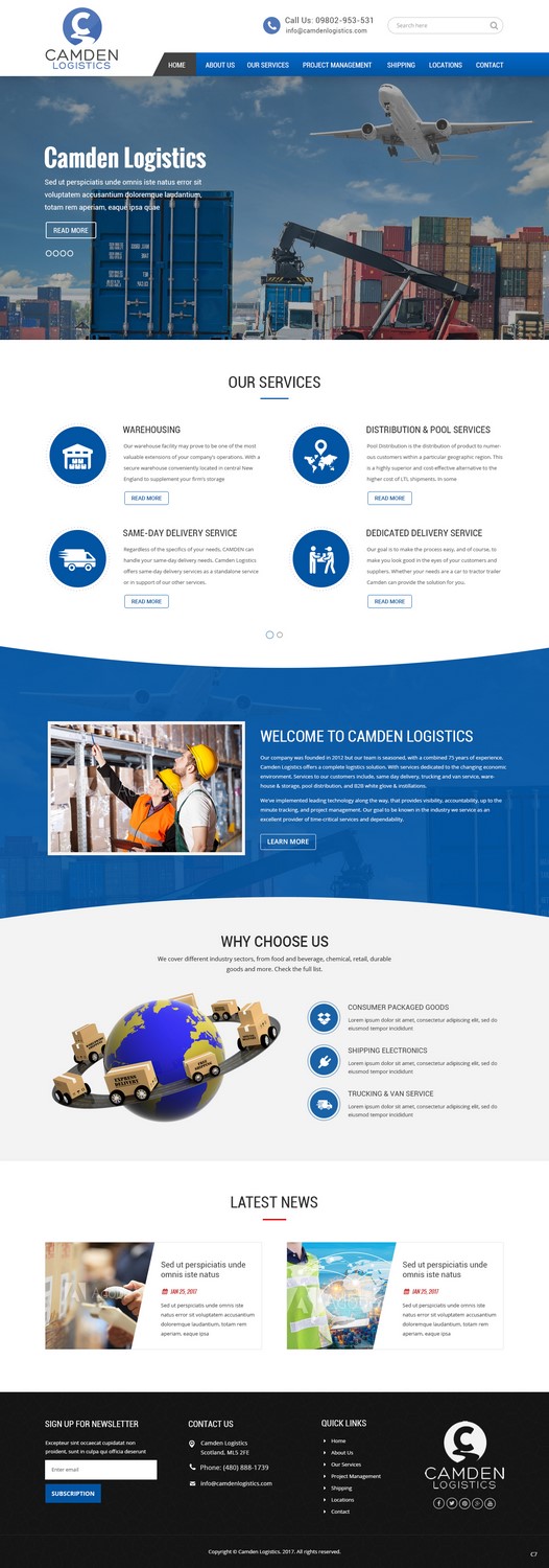 Web Design by pb for Camden Logistics | Design #16178818