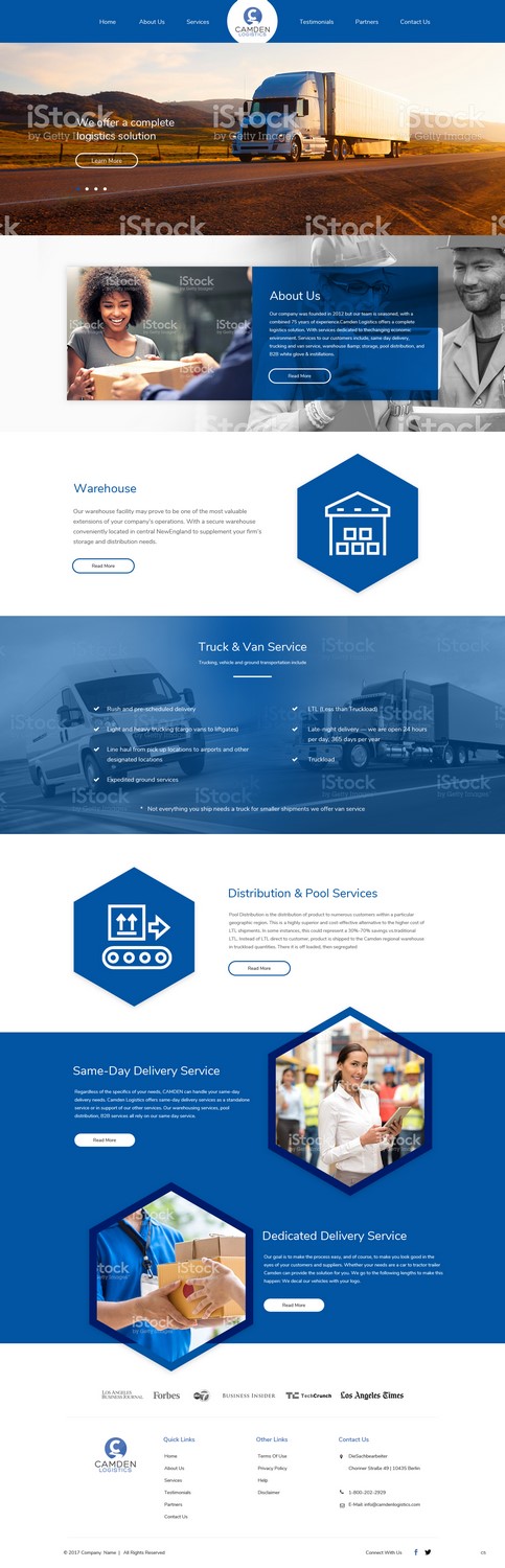 Web Design by pb for Camden Logistics | Design #16178821