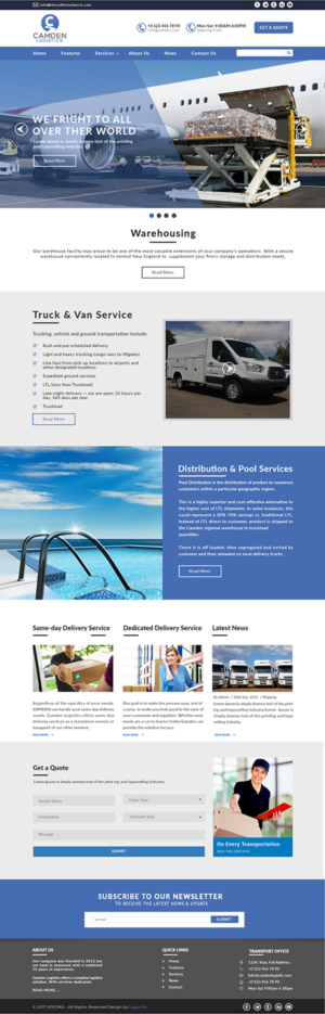 Web Design by bdesigner9 for Camden Logistics | Design: #16175329