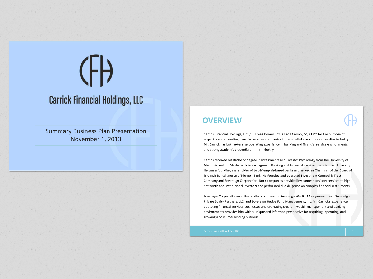 PowerPoint Design by HYPdesign for Carrick Restaurant Group, LLC | Design #2648082