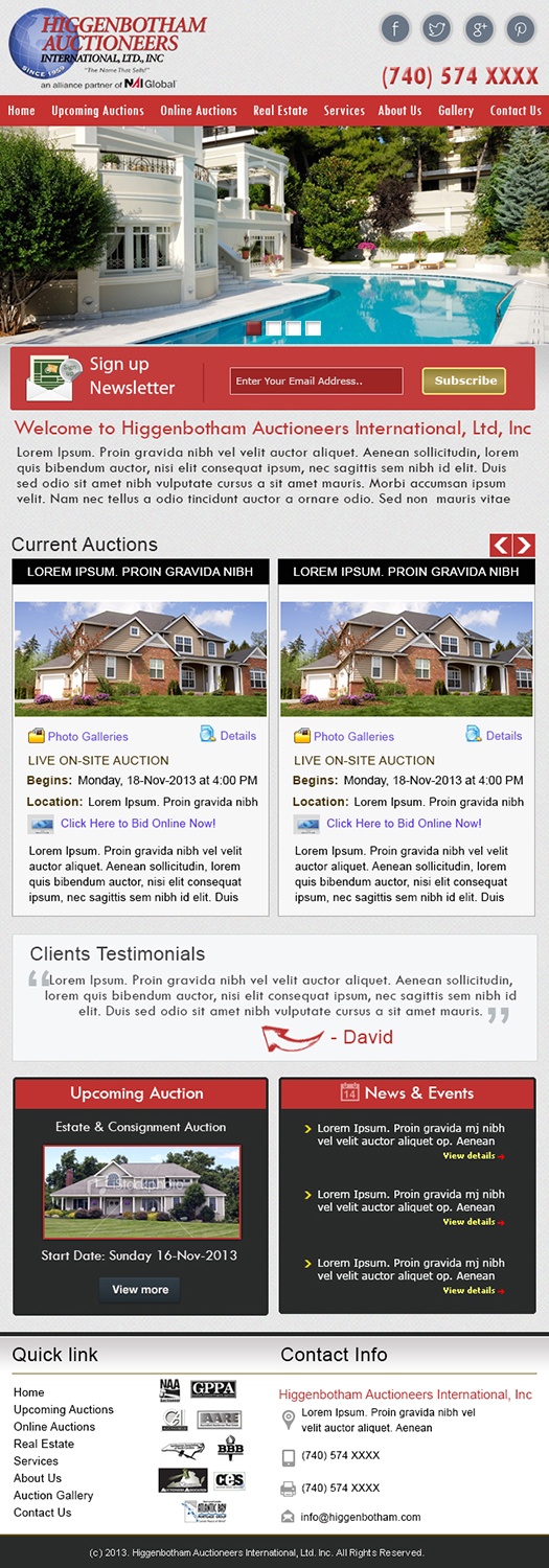 Wordpress Design by Tanvir for AuctionServices.com, Inc. | Design #2644061