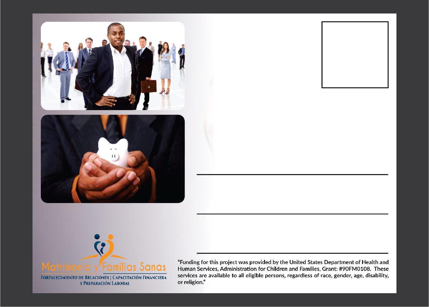 Postkarten-Design von Deziners Zone für Community Action Partnership of Orange County | Design #16182053